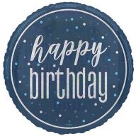 Sötétkék szülinapi fólia lufi 45 cm