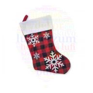 Karácsonyi/Mikulás csizma kockás 26x44cm
