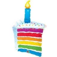 Szivárvány Torta és Gyertya Születésnapi Fólia Lufi