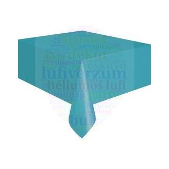 Türkiz Műanyag Party Asztalterítő - 137 cm x 274 cm
