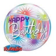 Tüzijátékos Szülinapi Bubbles Lufi, 56 cm-es