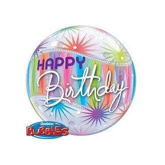 Tüzijátékos Szülinapi Bubbles Lufi, 56 cm-es