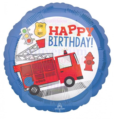 Tűzoltós születésnapi fólia lufi