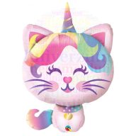 Unikornis cica fólia léggömb - 97 cm