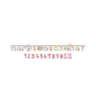   Happy Birthday Mágikus Egyszarvú Számozható Szülinapi Betűfüzér - 3 m