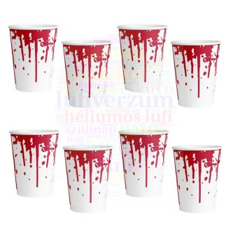 Véres Papír Parti Pohár - 250 ml, 8 db-os