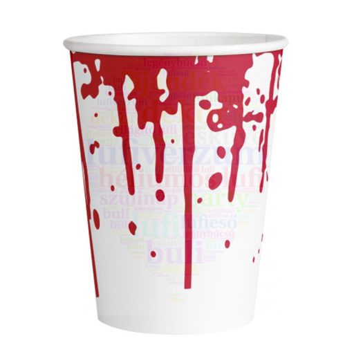 Véres Papír Parti Pohár - 250 ml, 8 db-os