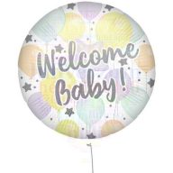 Welcome Baby Feliratú Fólia Lufi Babaszületésre - 45 cm