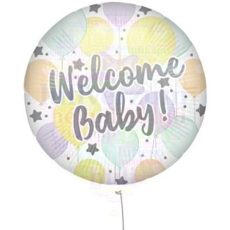 Welcome Baby Feliratú Fólia Lufi Babaszületésre - 45 cm