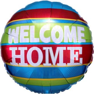 Welcome home - Színes Isten hozott fólia lufi - 45 cm